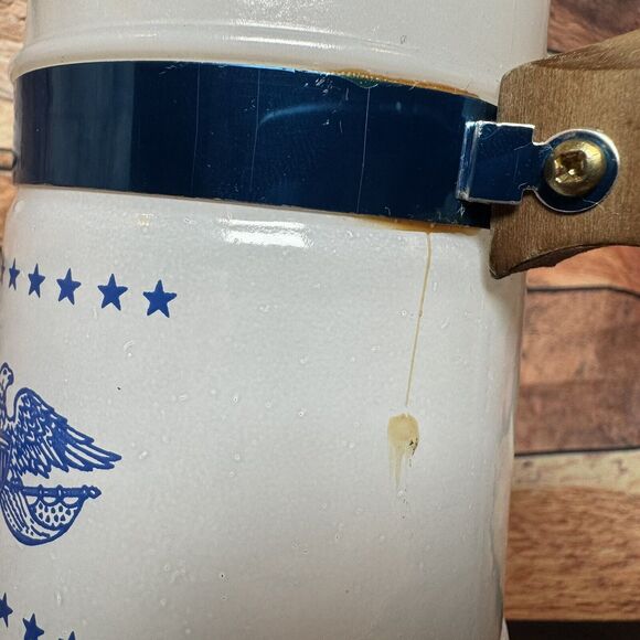 Vintage Mount Vernon Virginia Siesta Ware 16oz. Mug Cup Beer Glass Wood Handle - Picture 5 of 9